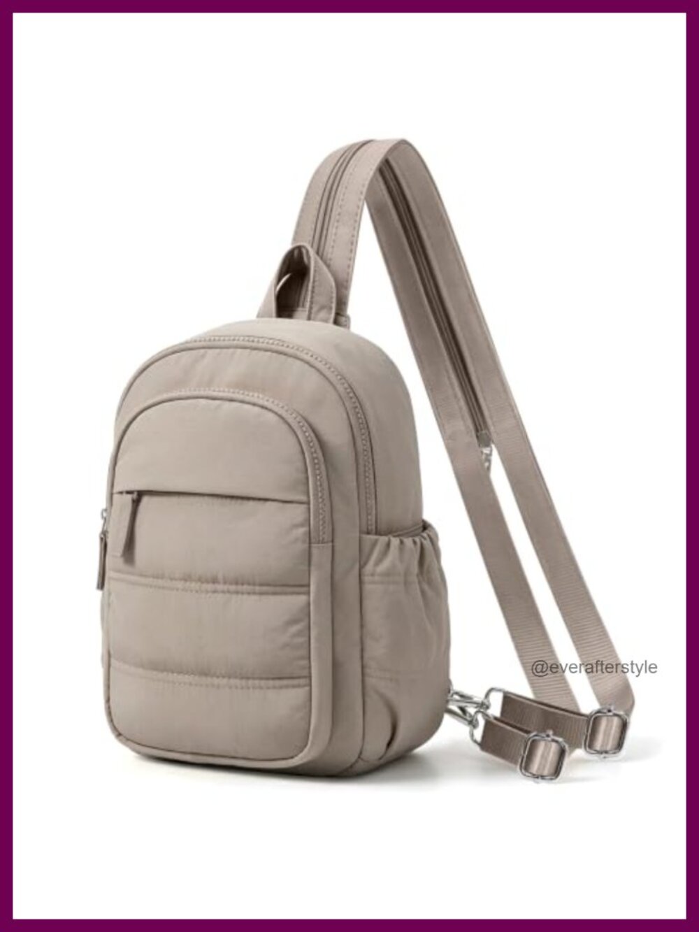 Quilted Nylon Crossbody Sling Bag Mini Backpack Purse RFID Travel Handbag